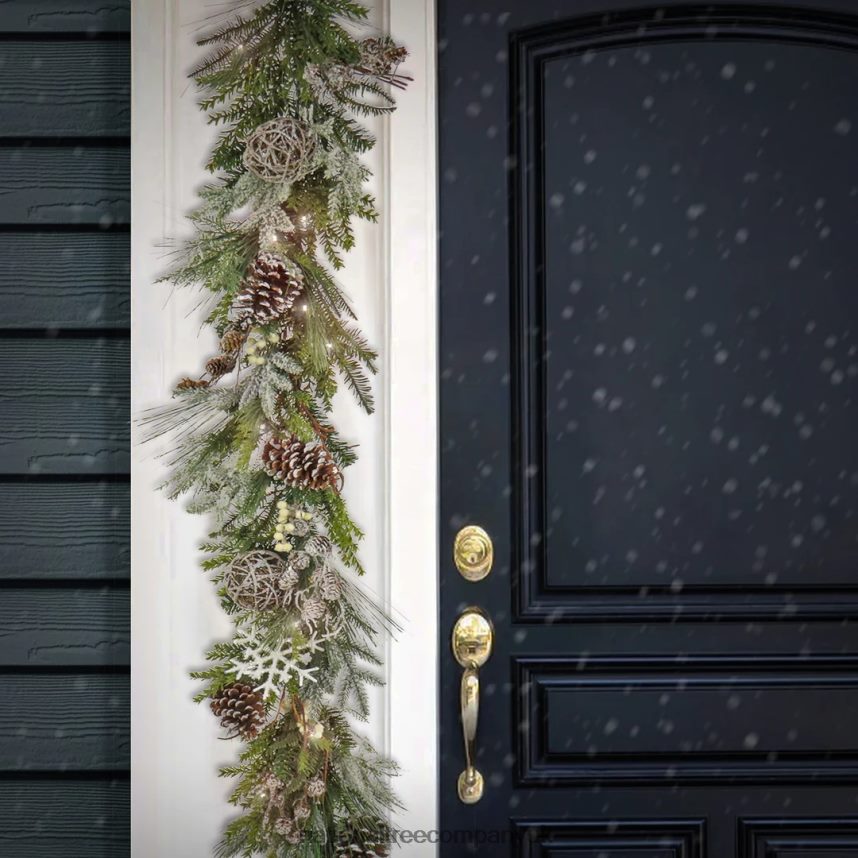 Greenery | National Tree Company 9 ft HGTV Home Collection Pre-Lit Cozy Winter Garland F2L4F374